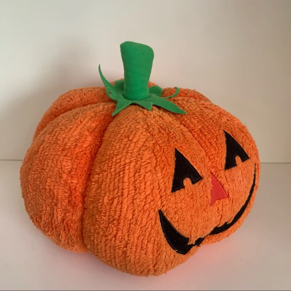 Vintage Large Jack o lantern plush pumpkin Halloween decor